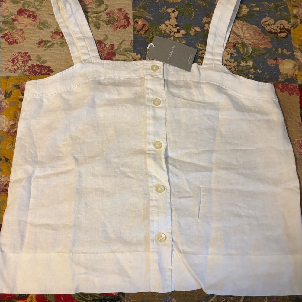 EVERLANE White Linen Apron Top Woman's 14 NWT